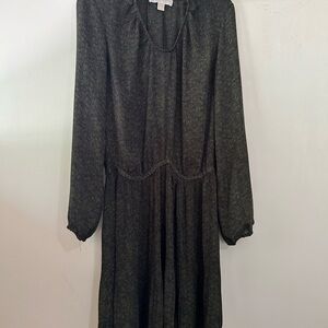 Michael Kors green pleated skirt dress